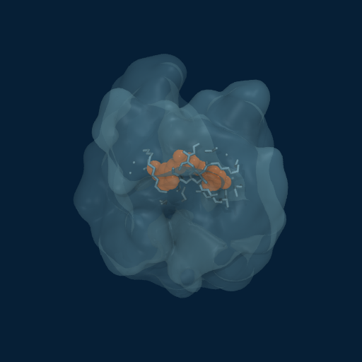 MD frame 2: Multi-chain wrapping — 77% surface buried